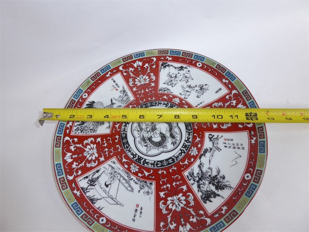 Vintage Tatung Taiwan Porcelain Scenery & Dragon Plates: 3 Pieces
